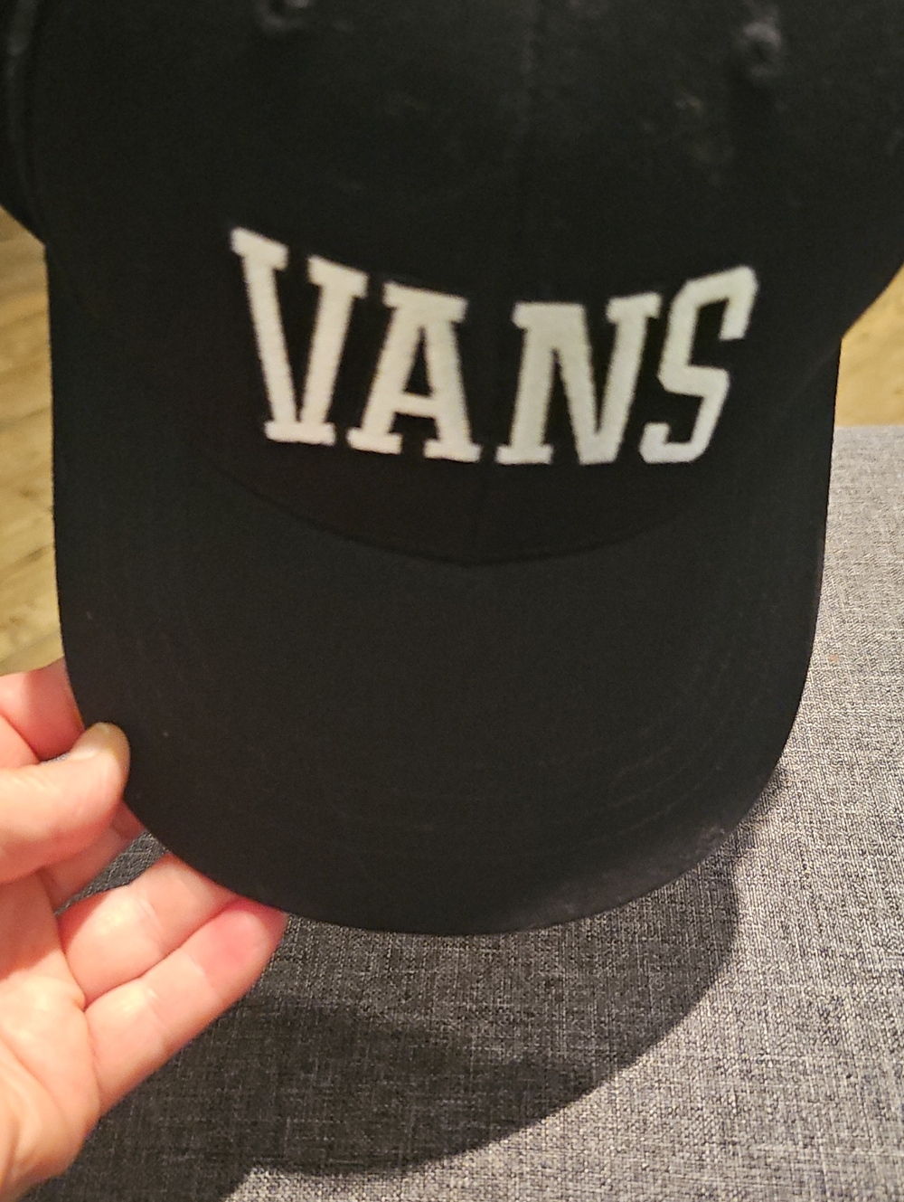 Vans Black Baseball Cap  Cotton White Embroidered Hat Men Women